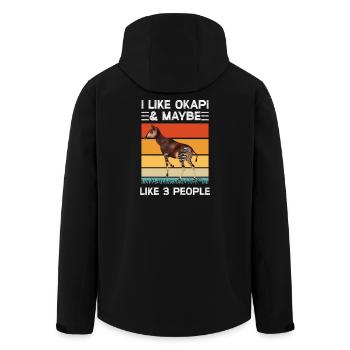 Ich mag Okapi - Recycelte Männer Softshell-Jacke von Stanley/Stella - Schwarz - Hinten - AI Model Male 185 light (185cm)