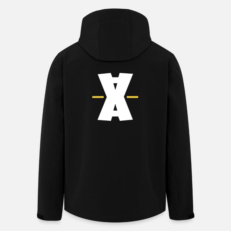 Art numérique Double X dash - Veste softshell homme en polyester recyclé Stanley/Stella - noir