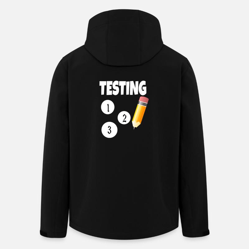 Test 123 mit Bleistift - Recycelte Männer Softshell-Jacke von Stanley/Stella - Schwarz