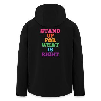 Pride Month LGBTQ - Stand Up For What is Right - Men’s Recycled Softshell Jacket by Stanley/Stella - black - Back - AI Model Male 185 light (185cm)