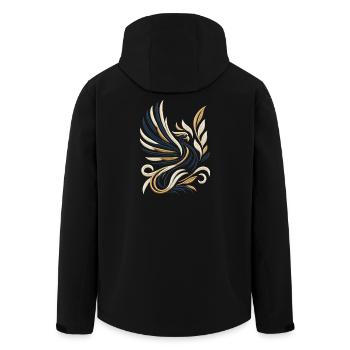 Golden Phoenix Embroidery Tee - Men’s Recycled Softshell Jacket by Stanley/Stella - black - Back - AI Model Male 185 light (185cm)