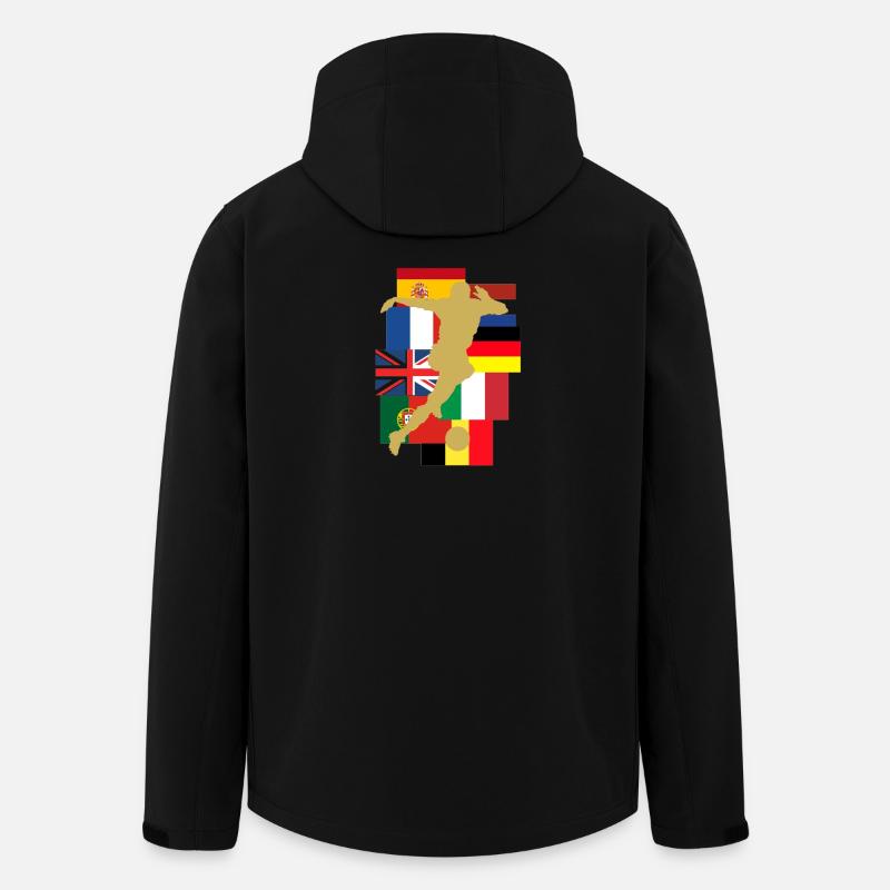 Fußball-Nationalmannschaftspokal - Recycelte Männer Softshell-Jacke von Stanley/Stella - Schwarz