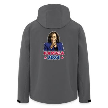 KAMALA 2024, KAMALA HARRIS FOR PRESIDENT - Men’s Recycled Softshell Jacket by Stanley/Stella - anthracite - Back - AI Model Male 185 light (185cm)