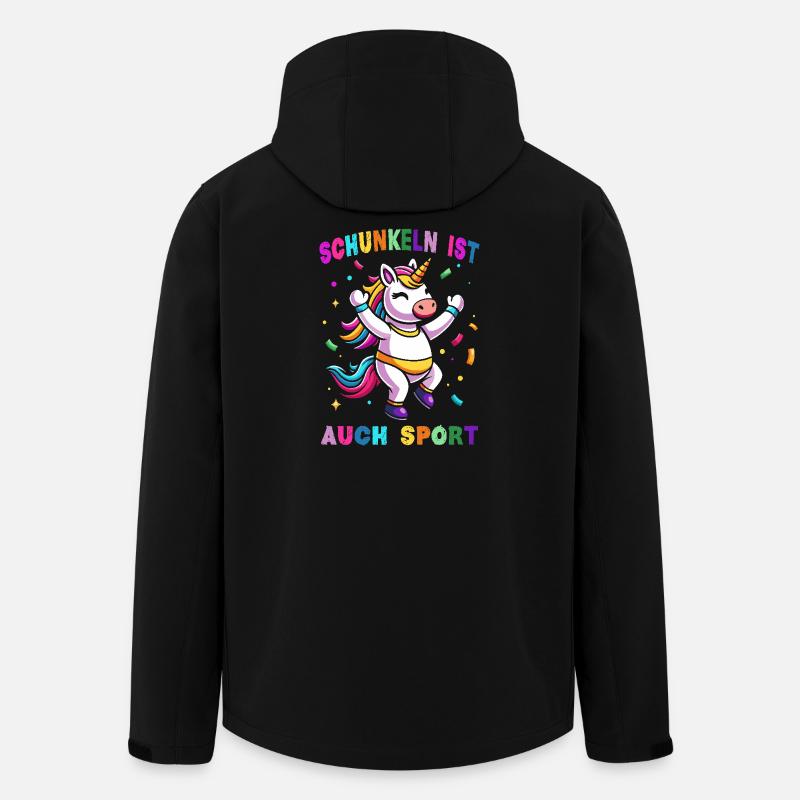 Einhorn Konfetti Karneval Funny - Recycelte Männer Softshell-Jacke von Stanley/Stella - Schwarz