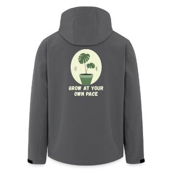 Jeder wächst in seinem eigenen Tempo - Recycelte Männer Softshell-Jacke von Stanley/Stella - Schwarz - Hinten - AI Model Male 185 light (185cm)