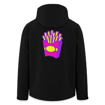 Pommes Pop-Art - Recycelte Männer Softshell-Jacke von Stanley/Stella - Schwarz - Hinten - AI Model Male 185 light (185cm)
