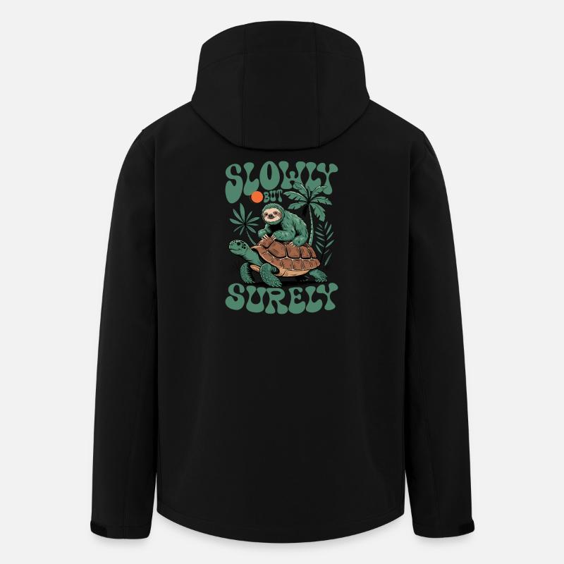 Langsam aber sicher Schildkröte und Faultier - Recycelte Männer Softshell-Jacke von Stanley/Stella - Schwarz