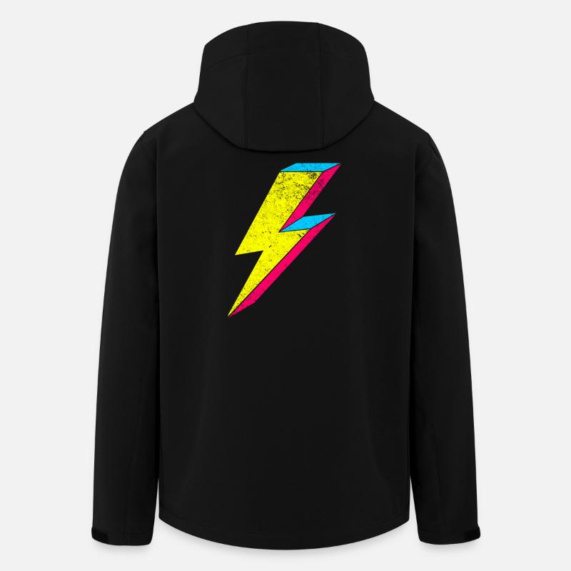 Neon Blitz Lightning Design 70s 80s - Recycelte Männer Softshell-Jacke von Stanley/Stella - Schwarz