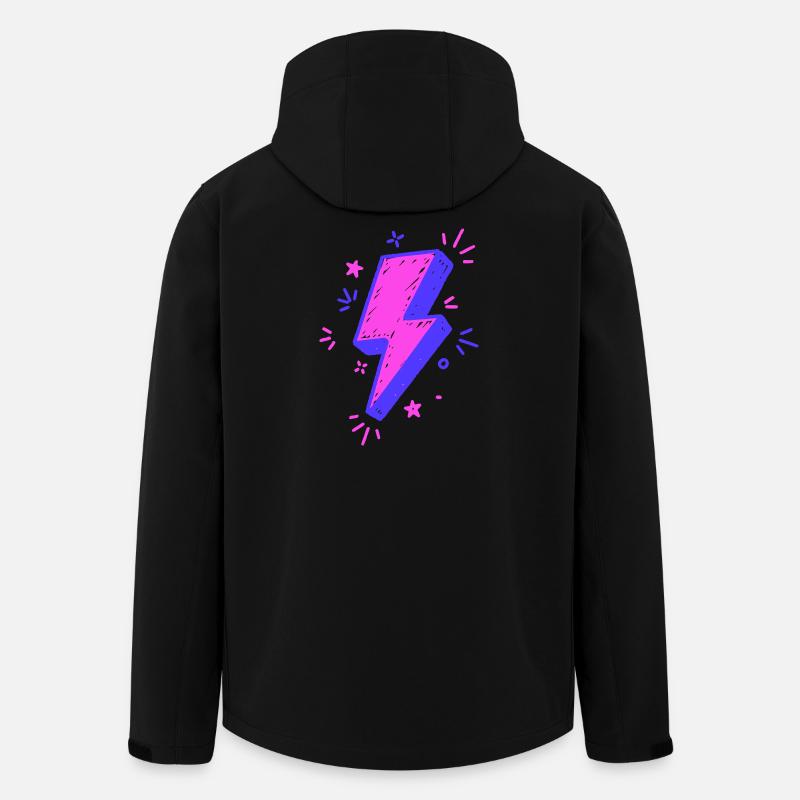 Lebendiger, bunter Strahl für Drucke - Recycelte Männer Softshell-Jacke von Stanley/Stella - Schwarz