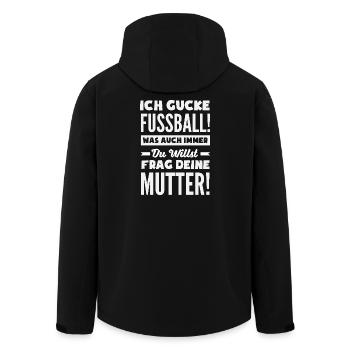 Funny Football Football Fan Gift - Men’s Recycled Softshell Jacket by Stanley/Stella - black - Back - AI Model Male 185 light (185cm)