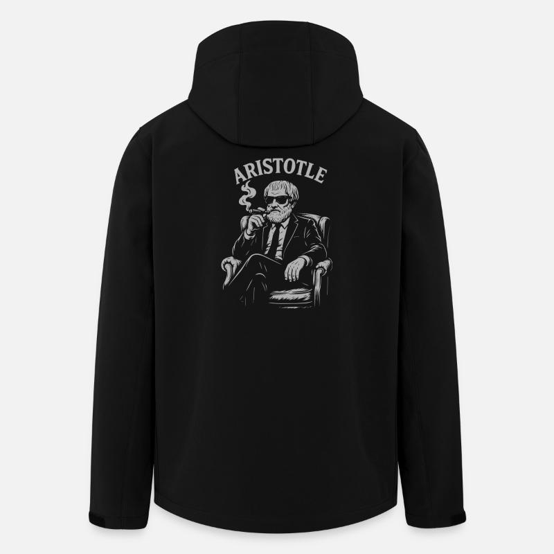Aristotle Smoking Philosopher Portrait - Men’s Recycled Softshell Jacket by Stanley/Stella - black