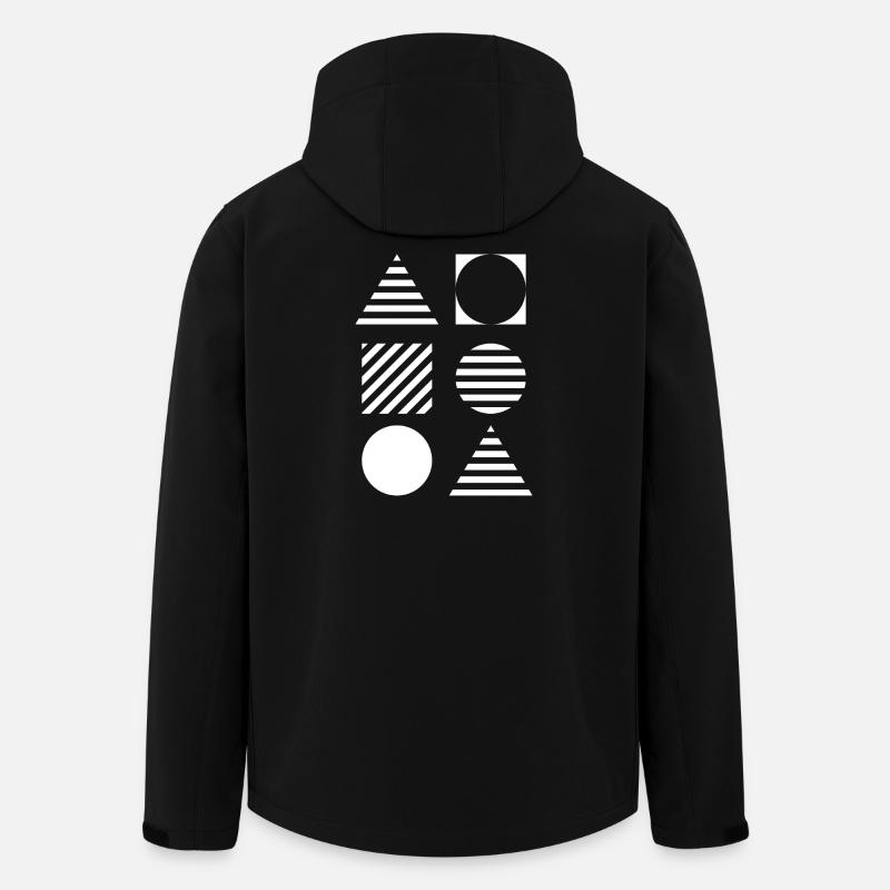 Geometrisches Gitter Monochrom - Recycelte Männer Softshell-Jacke von Stanley/Stella - Schwarz