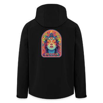 Kandi EDM Open Your Mind Psychedelic Bloom - Veste softshell homme en polyester recyclé Stanley/Stella - noir - Dos - AI Model Male 185 light (185cm)