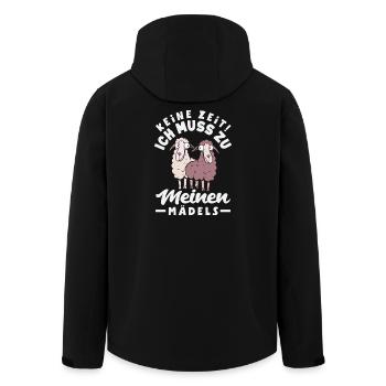 Keine Zeit! Ich muss zu meinen Mädels – Schafe - Recycelte Männer Softshell-Jacke von Stanley/Stella - Schwarz - Hinten - AI Model Male 185 light (185cm)