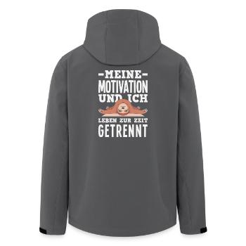 Ma motivation et moi - Paresseux séparé - Veste softshell homme en polyester recyclé Stanley/Stella - noir - Dos - AI Model Male 185 light (185cm)