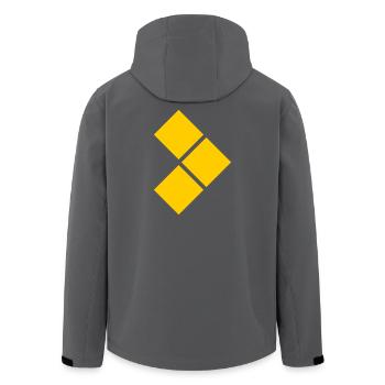 Geometric Yellow Diamond Grid - Men’s Recycled Softshell Jacket by Stanley/Stella - black - Back - AI Model Male 185 light (185cm)