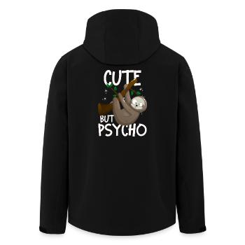 Cute But Psycho Crazy Sloth - Men’s Recycled Softshell Jacket by Stanley/Stella - black - Back - AI Model Male 185 light (185cm)