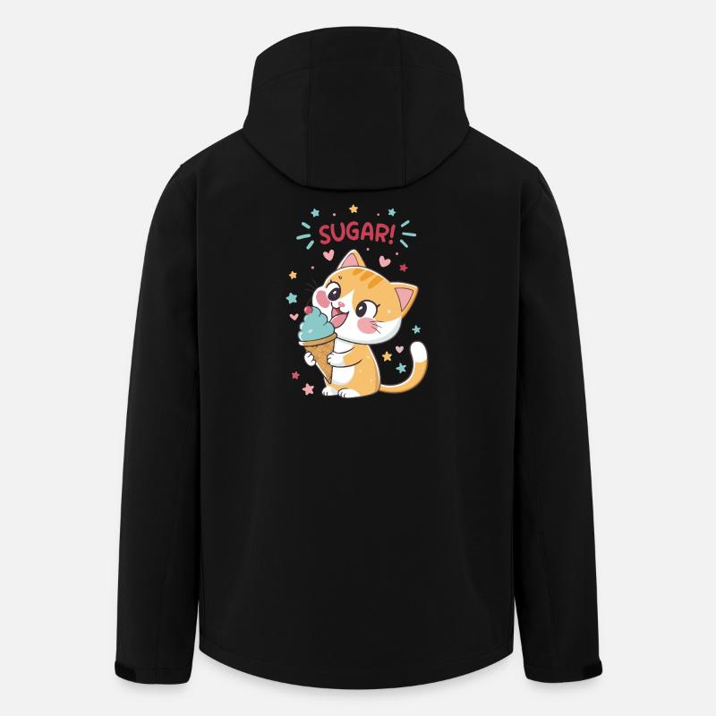 Festliche Gourmet-Katzen-Eiscreme - Recycelte Männer Softshell-Jacke von Stanley/Stella - Schwarz