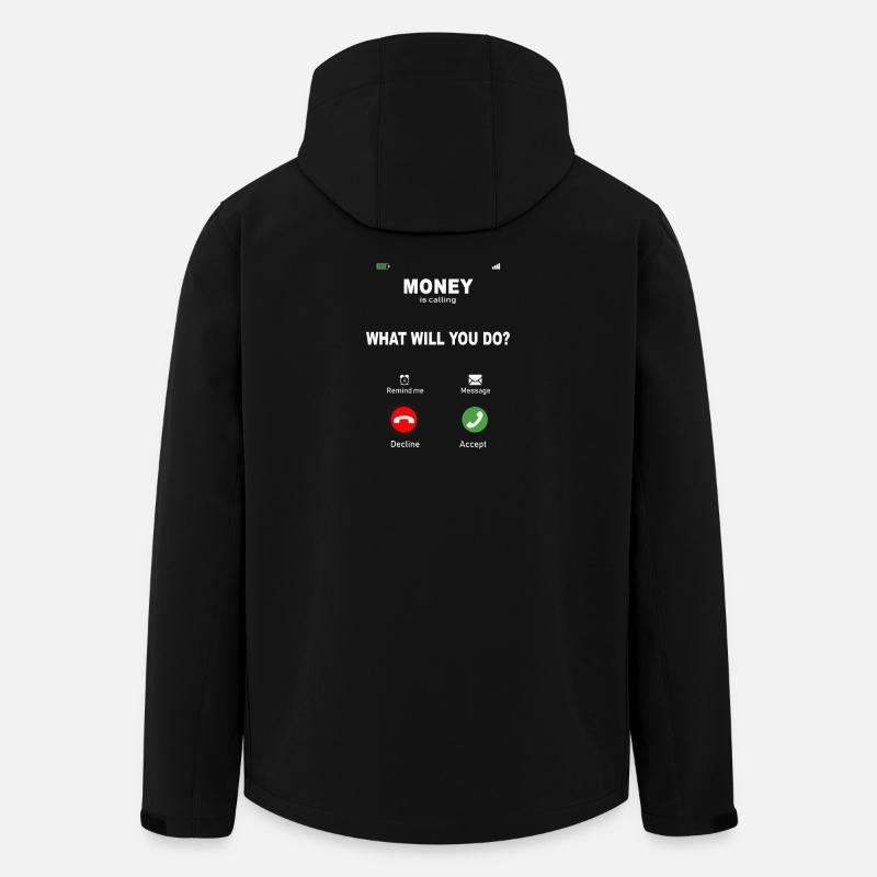 L’argent appelle – Conception des motivations - Veste softshell homme en polyester recyclé Stanley/Stella - noir