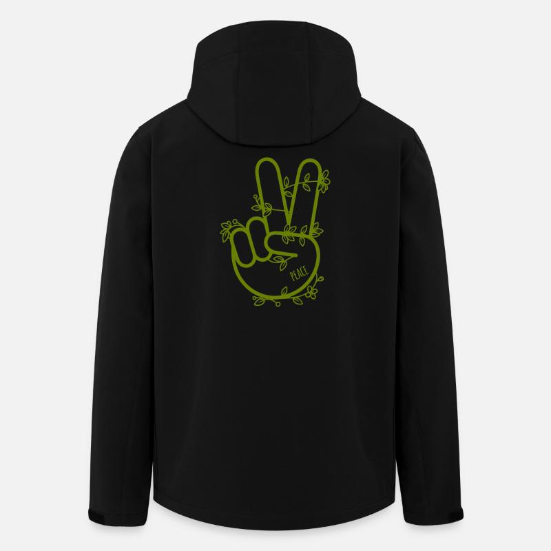 Main de paix avec tentacules - Veste softshell homme en polyester recyclé Stanley/Stella - noir