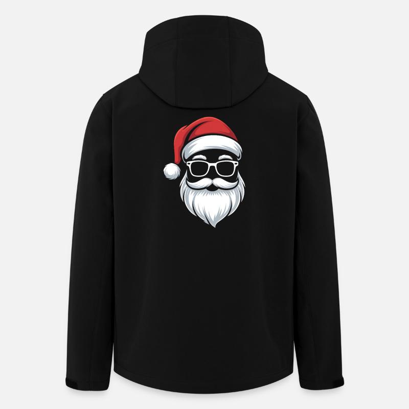 Noël geek avec des lunettes - Veste softshell homme en polyester recyclé Stanley/Stella - noir