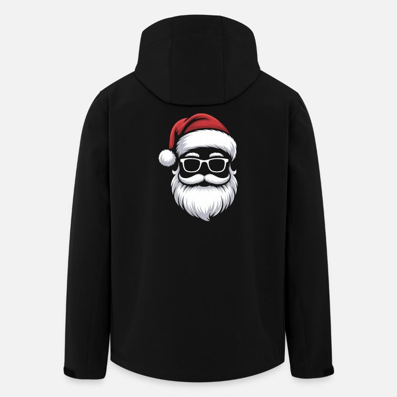 Santa Claus with mustache glasses - Men’s Recycled Softshell Jacket by Stanley/Stella - black