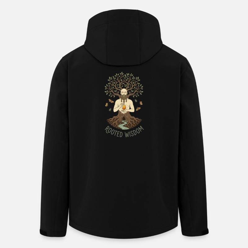 Verwurzelte Weisheit – Mystischer Baumgeist - Recycelte Männer Softshell-Jacke von Stanley/Stella - Schwarz