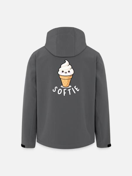 Softie Softeis Liebe Minimal Statement - Recycelte Männer Softshell-Jacke von Stanley/Stella - Schwarz