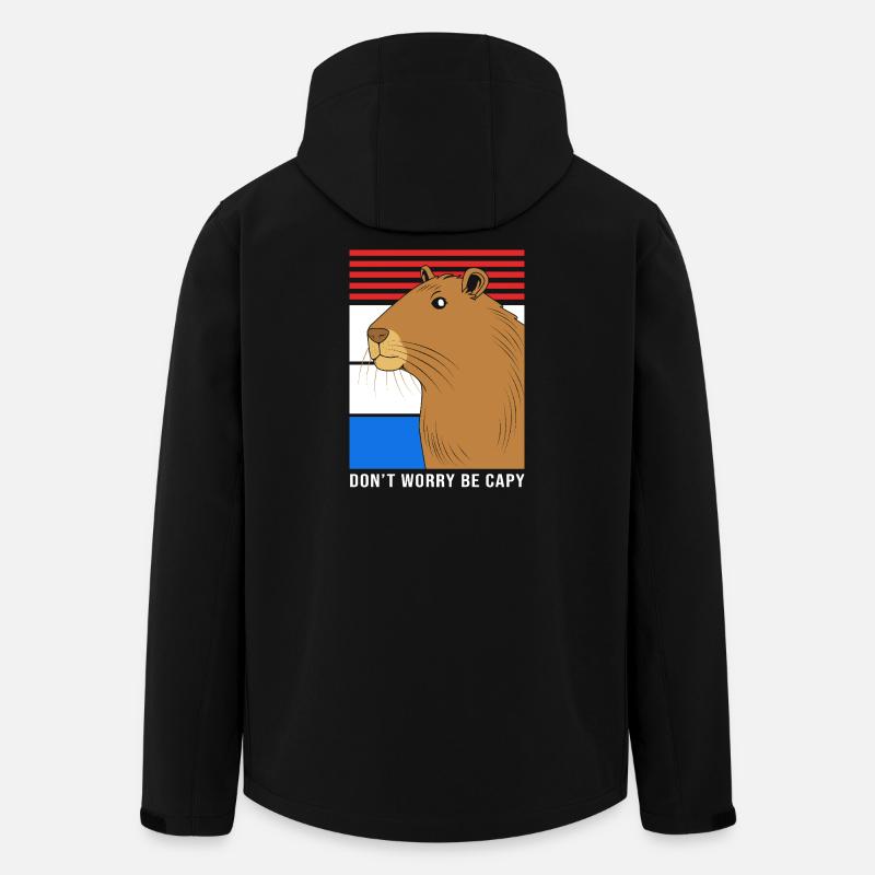 Don't Worry Be Capy Capybara - Men’s Recycled Softshell Jacket by Stanley/Stella - black