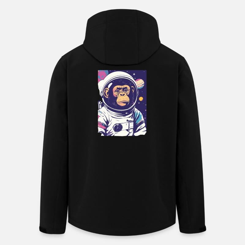 Chimpanzé astronaute dans l’espace - Veste softshell homme en polyester recyclé Stanley/Stella - noir