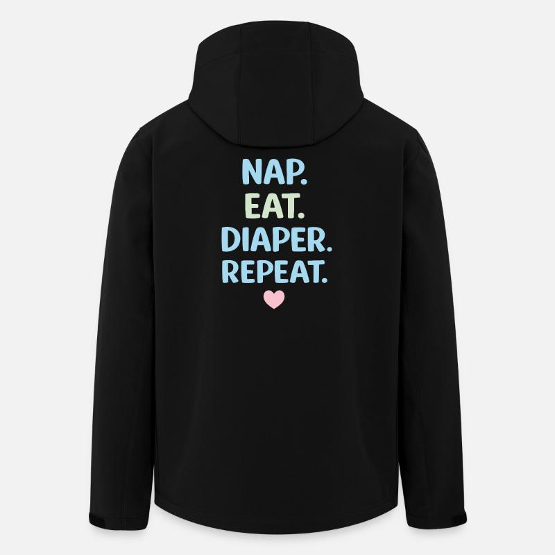 LUR SPISE BLE GENTAG Skjorte – Sjov baby-ordsprog - Stanley/Stella herre softshelljakke i genanvendt polyester - sort