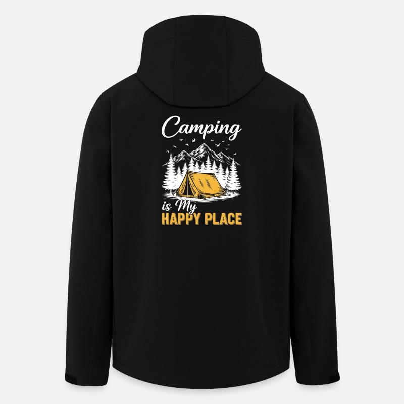 Camping is my happy place - Men’s Recycled Softshell Jacket by Stanley/Stella - black