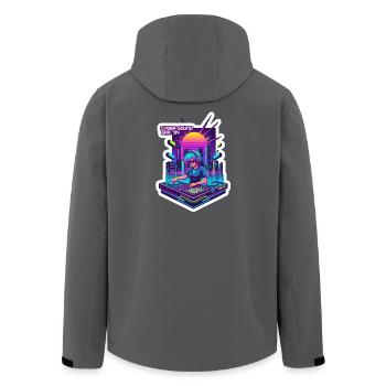 Rétro Wave Cyber années 90 - Veste softshell homme en polyester recyclé Stanley/Stella - noir - Dos - AI Model Male 185 light (185cm)