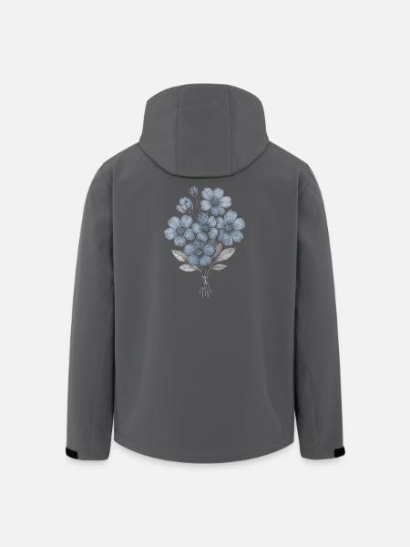 Blaues Blumenbouquet Aquarell - Recycelte Männer Softshell-Jacke von Stanley/Stella - Schwarz