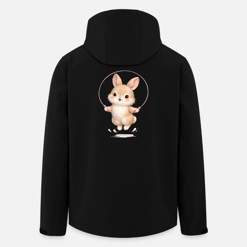 Süßer Hase beim Seilspringen  - Recycelte Männer Softshell-Jacke von Stanley/Stella - Schwarz