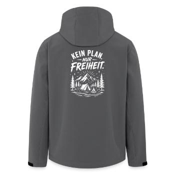Outdoor Freiheit Berge Camping Motiv - Recycelte Männer Softshell-Jacke von Stanley/Stella - Schwarz - Hinten - AI Model Male 185 light (185cm)