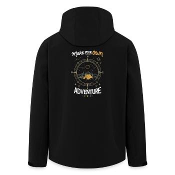 Mountains - Make Your Own Adventure - Men’s Recycled Softshell Jacket by Stanley/Stella - black - Back - AI Model Male 185 light (185cm)
