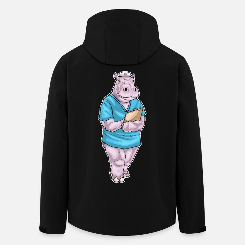 Infirmière hippopotame - Veste softshell homme en polyester recyclé Stanley/Stella - noir