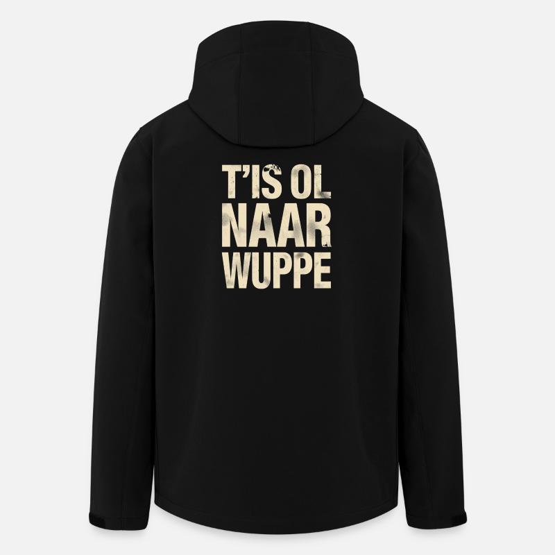 Westflämischer Dialekt Hemd. T'is ol zur Wuppe - Recycelte Männer Softshell-Jacke von Stanley/Stella - Schwarz
