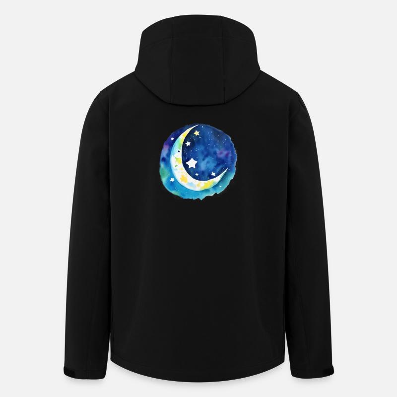 Lune et étoiles - Veste softshell homme en polyester recyclé Stanley/Stella - noir