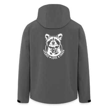 WASCHBÄR Peace Love Trash Tier Wildtier Wilsigns - Recycelte Männer Softshell-Jacke von Stanley/Stella - Anthrazit - Hinten - AI Model Male 185 light (185cm)