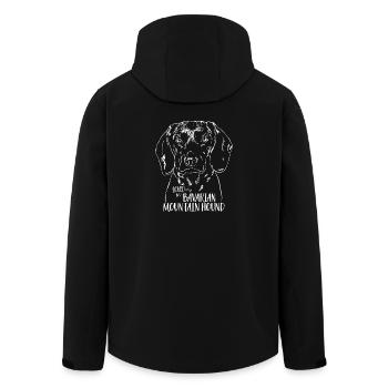 Loved by a BAVARIAN MOUNTAIN HOUND saying Wilsigns - Men’s Recycled Softshell Jacket by Stanley/Stella - black - Back - AI Model Male 185 light (185cm)