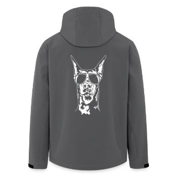 Dobermann Sonnenbrille Hunde Hundesport Wilsigns - Recycelte Männer Softshell-Jacke von Stanley/Stella - Schwarz - Hinten - AI Model Male 185 light (185cm)