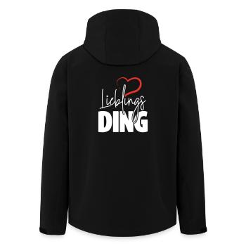Lieblingsding mit Herz - Recycelte Männer Softshell-Jacke von Stanley/Stella - Schwarz - Hinten - AI Model Male 185 light (185cm)