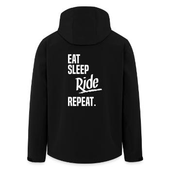 EAT SLEEP RIDE - Veste softshell homme en polyester recyclé Stanley/Stella - noir - Dos - AI Model Male 185 light (185cm)