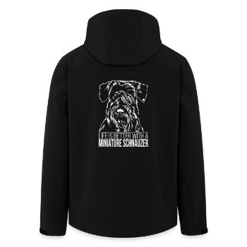 MINIATURE SCHNAUZER life is better Wilsigns Hunde - Recycelte Männer Softshell-Jacke von Stanley/Stella - Schwarz - Hinten - AI Model Male 185 light (185cm)