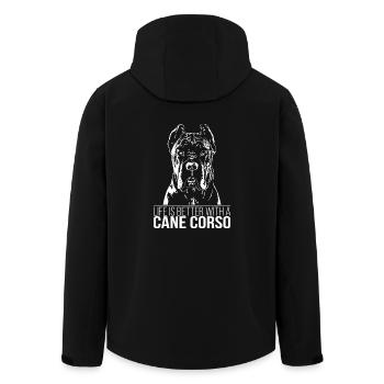 CANE CORSO life is better Hunde Spruch Wilsigns - Men’s Recycled Softshell Jacket by Stanley/Stella - black - Back - AI Model Male 185 light (185cm)