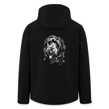 BEARDED COLLIE Chien Chiens Portrait Wilsigns - Veste softshell homme en polyester recyclé Stanley/Stella - noir - Dos - AI Model Male 185 light (185cm)