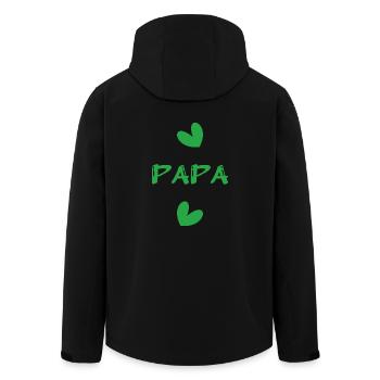 VATERTAG. ALLES GUTE ZUM GEBURTSTAG, PAPA. PAPA. FEST. HERZ - Recycelte Männer Softshell-Jacke von Stanley/Stella - Schwarz - Hinten - AI Model Male 185 light (185cm)