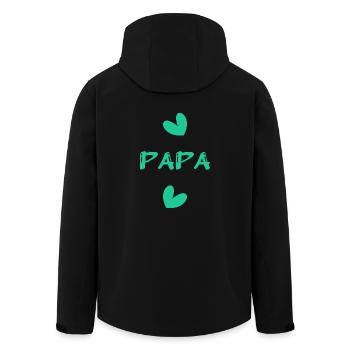 VATERTAG. ALLES GUTE ZUM GEBURTSTAG, PAPA. PAPA. ALLES GUTE ZUM GEBURTSTAG! - Recycelte Männer Softshell-Jacke von Stanley/Stella - Schwarz - Hinten - AI Model Male 185 light (185cm)